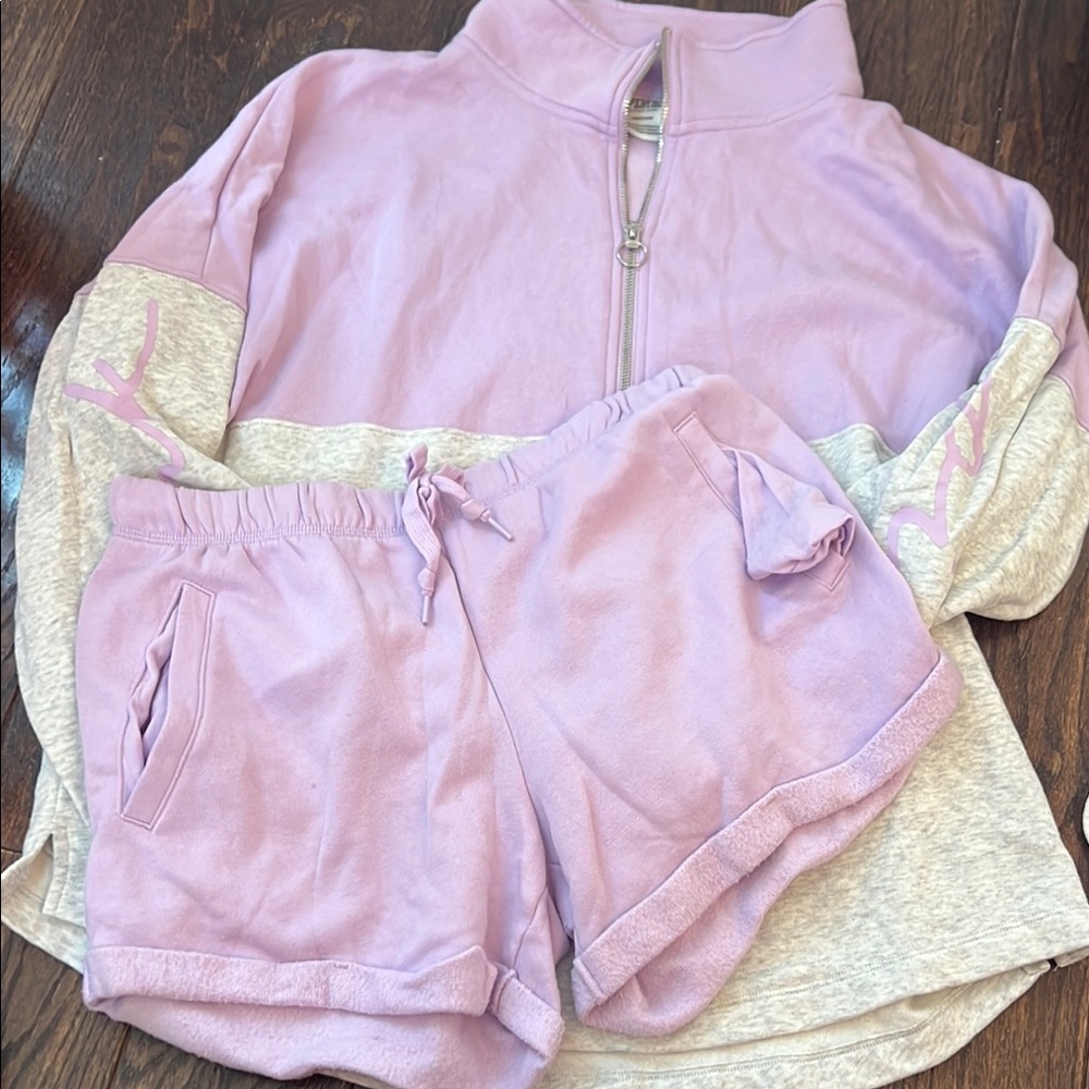 PINK by Victoria Secret shorts and sweatshirt M/L